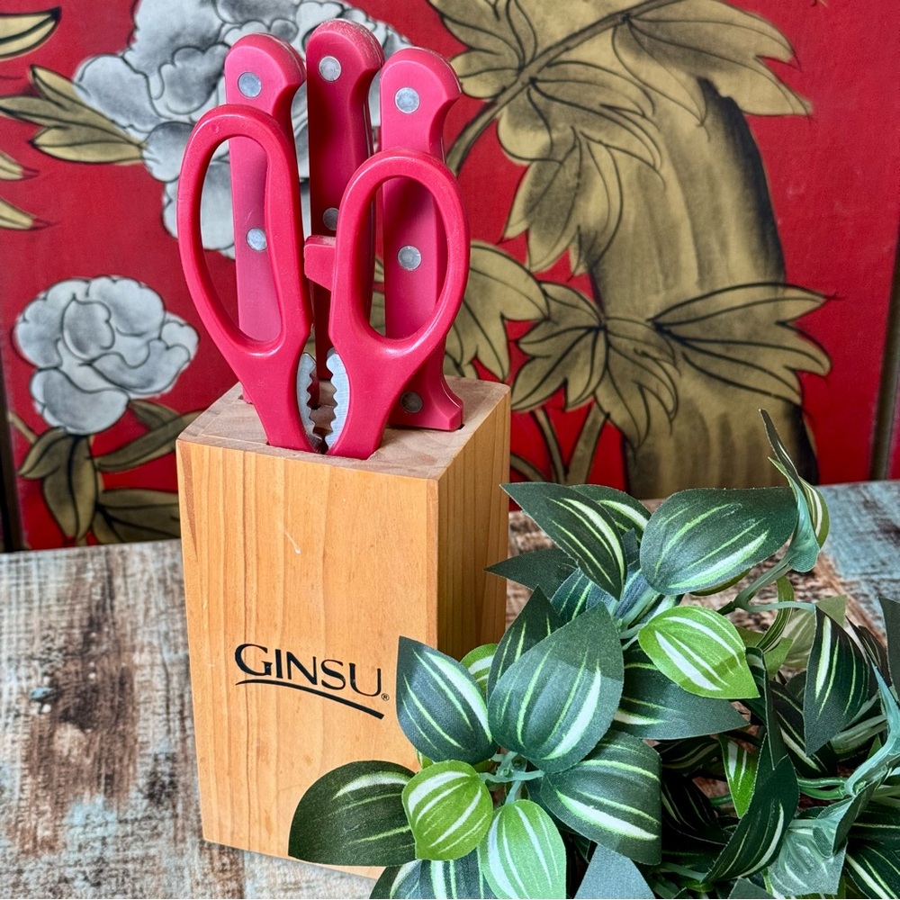 “GINSU” Kitchen Knife Set & Knife Block with Scissors | #X28